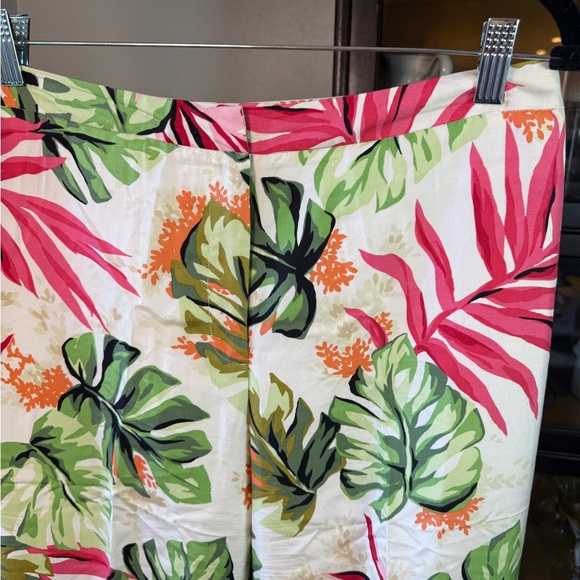 Talbots Petites Pure Silk Tropical Print Pants Women’s 12P | Wide Leg Resort - Picture 3 of 6